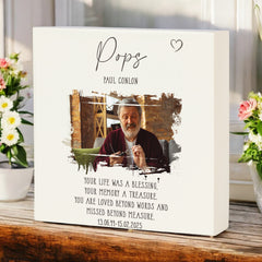 Personalised Pops Memorial Sympathy Plaque Indoor or Outdoor With Photo