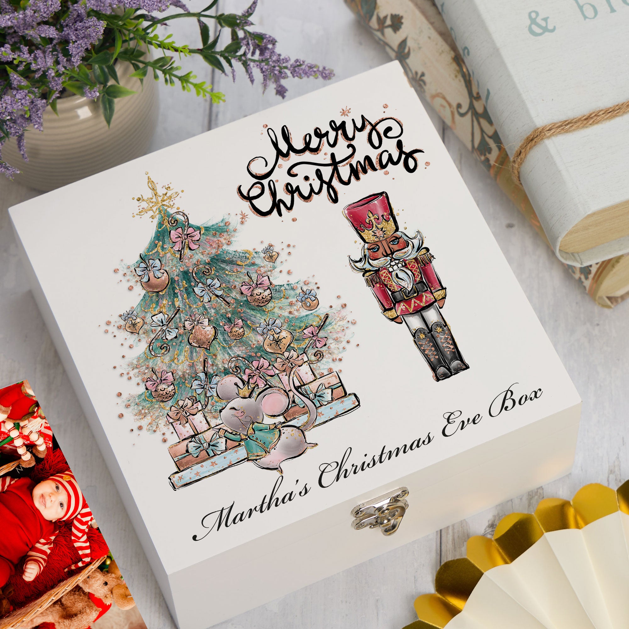 ukgiftstoreonline Personalised Boys Christmas Eve Box For Kids Keepsake Memory Box ukgiftstoreonline