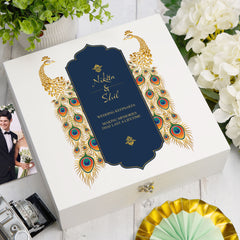 ukgiftstoreonline Personalised Indian Themed Wedding Keepsake Memory Box Keepsake Memory Box ukgiftstoreonline Wood Box Large