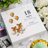 Personalised 18th Birthday Keepsake Memory Box Gold Presents