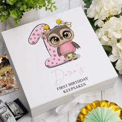 ukgiftstoreonline Personalised Baby Girl First Birthday Keepsake Memory Box Gift
