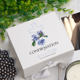 ukgiftstoreonline Personalised Confirmation Blue Cross Keepsake Memory Box Gift
