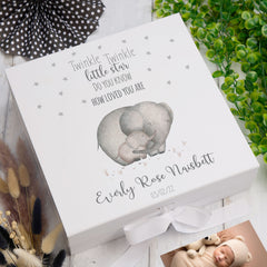 ukgiftstoreonline Personalised Twinkle Twinkle Little Star Elephant Keepsake Memory Box