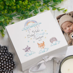 ukgiftstoreonline Personalised Hello Baby Let Our Adventures Begin Keepsake Memory Box Gift