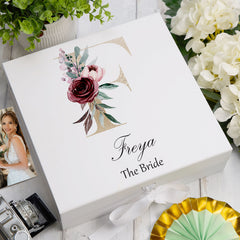ukgiftstoreonline Personalised Gold Letter Monogram Keepsake Memory Box Keepsake Memory Box ukgiftstoreonline