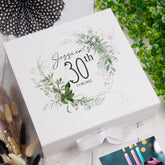 Personalised 30th Birthday Keepsake Box Gift With Botanical Design