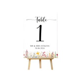 Personalised Table Number Wedding sign, Party, customised couple names and date