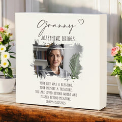 Personalised Granny Memorial Sympathy Plaque Indoor or Outdoor With Photo
