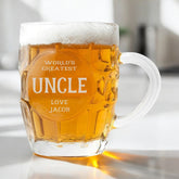 Personalised Engraved Uncle Dimple Beer Mug Glass Gift