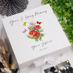 Personalised Gran Remembrance Keepsake Memory Box Butterflies and Flowers