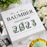 Personalised Wedding Keepsake Memory Gift Box Gift With Leaf Design