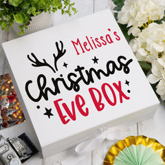 ukgiftstoreonline Personalised Christmas Eve Box With Reindeer Horn Design
