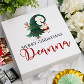 ukgiftstoreonline Personalised Merry Christmas Tree Design Keepsake Memory Box