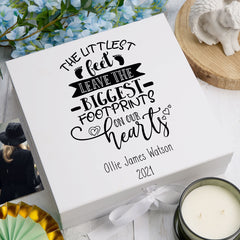 ukgiftstoreonline Personalised Baby Memorial Remembrance The Littlest Feet Keepsake Memory Box