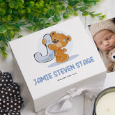ukgiftstoreonline Personalised Teddy Design Baby Keepsake Memory Box
