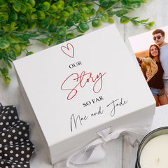 ukgiftstoreonline Personalised Our Story So Far Anniversary Keepsake Memory Box Gift