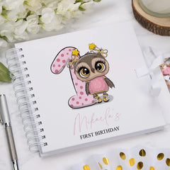 Personalised Baby Girl First Birthday Scrapbook Photo album