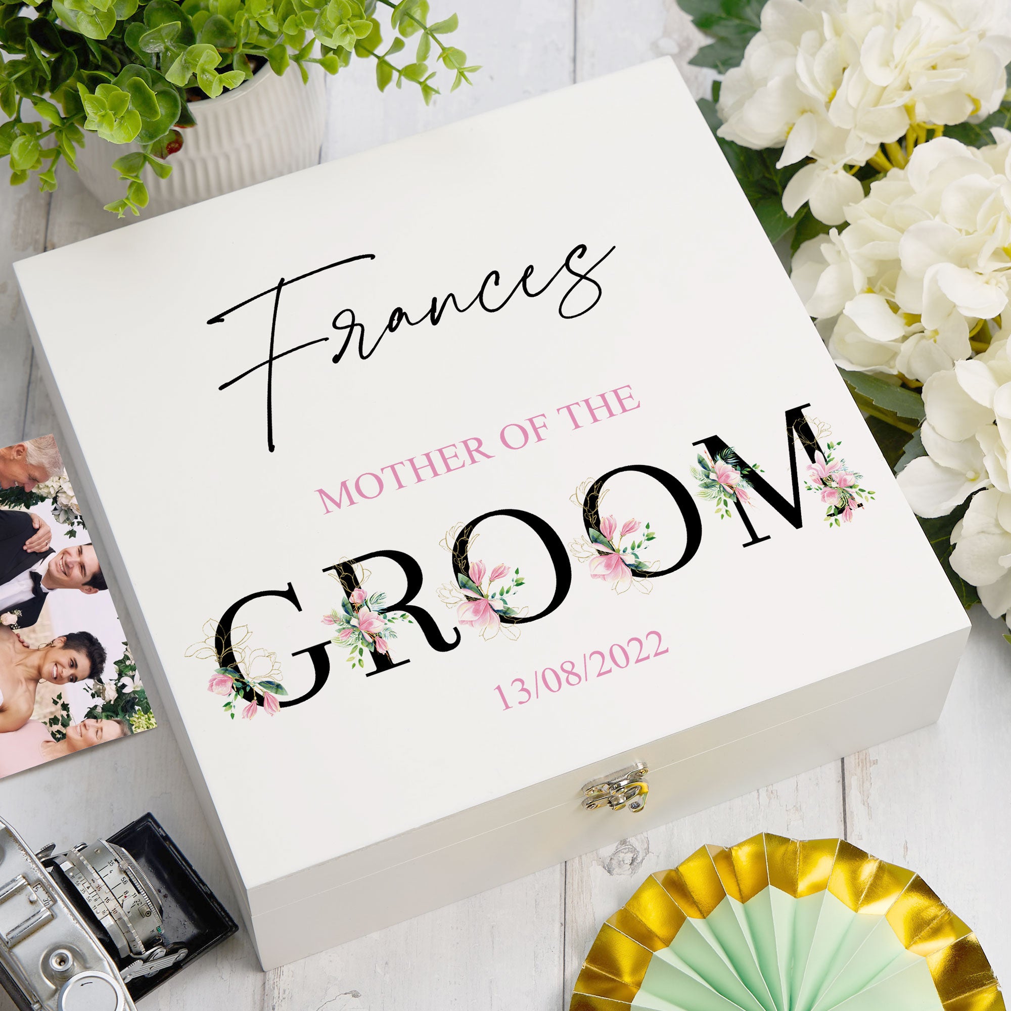 ukgiftstoreonline Personalised Mother of The Groom Wedding Keepsake Memory Box Gift Keepsake Memory Box ukgiftstoreonline Large Wood Box