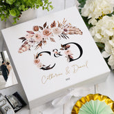 ukgiftstoreonline Personalised Boho Style Black Text Wedding Keepsake Memory Box Gift