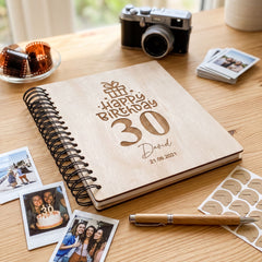 Personalised Wooden Photo Album – Large Engraved Birthday Keepsake Gift Birthday Photo Album ukgiftstoreonline