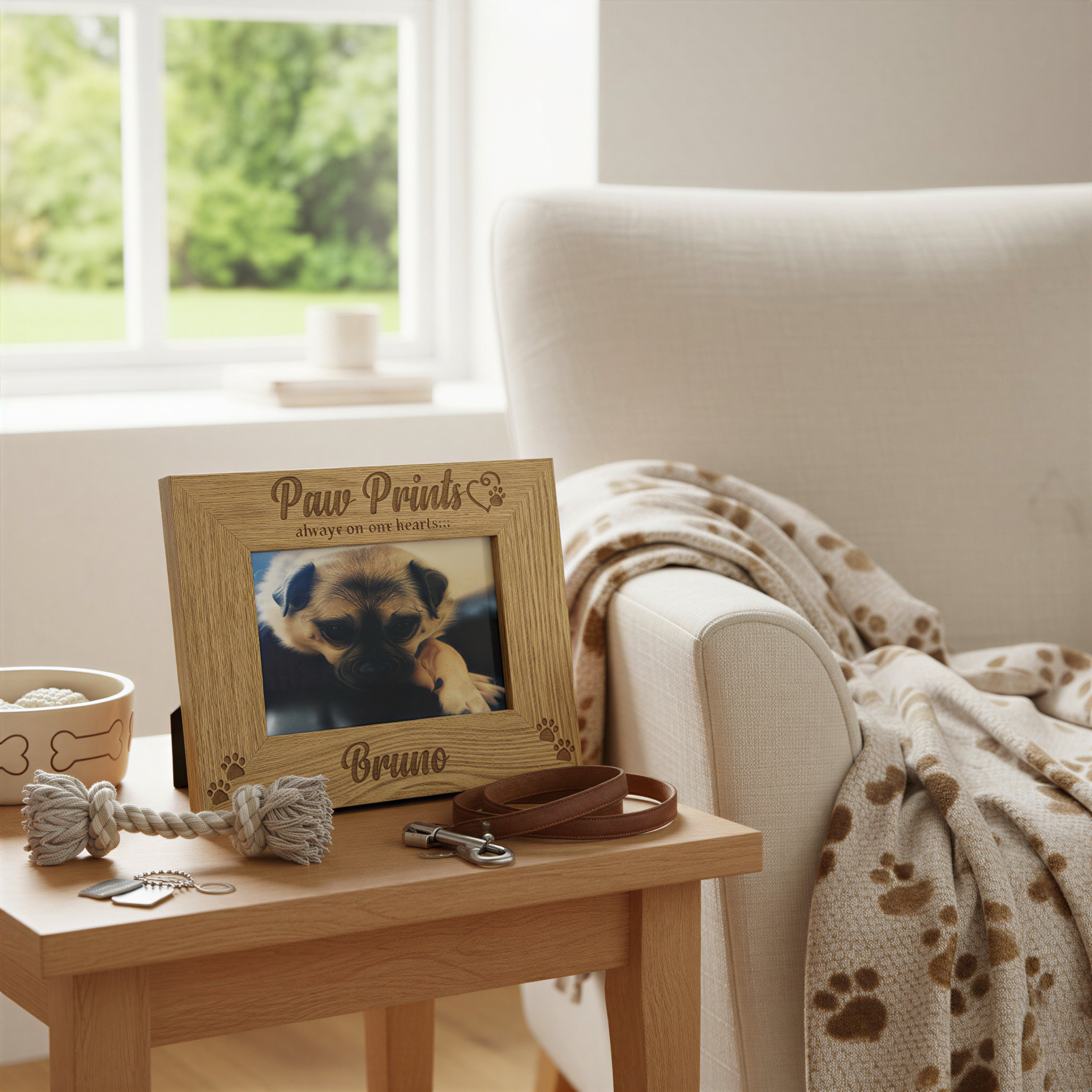 Personalised Pet Dog Photo Frame Remembrance Cat Puppy Paw Prints Pet Photo Frame ukgiftstoreonline