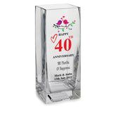 Personalised 40th Anniversary Vase – Custom Flower Vase Gift for Couple Loving Memory Remembrance ukgiftstoreonline