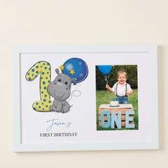 Personalised Baby Boy Photo Frame, 1St Birthday Keepsake Wood Gift Birthday Photo Frame ukgiftstoreonline