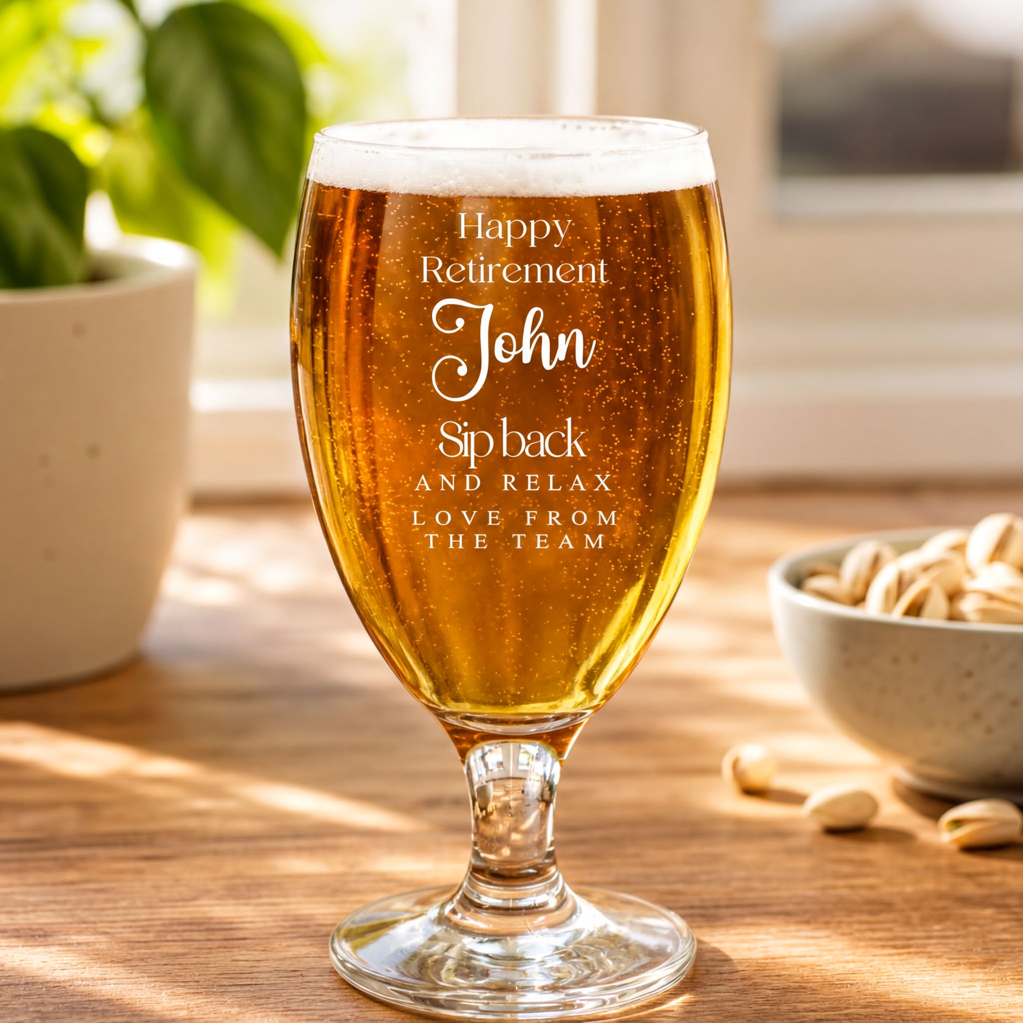 Personalised Retirement Gift Craft Beer Cider Ale Glass For Him 1 Pint Personalised Birthday Gift ukgiftstoreonline