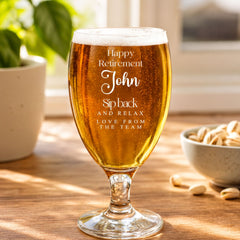 Personalised Retirement Gift Craft Beer Cider Ale Glass For Him 1 Pint Personalised Birthday Gift ukgiftstoreonline