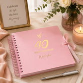 Personalised Birthday Scrapbook, Pink Love Heart Any Age Gift Scrapbook ukgiftstoreonline