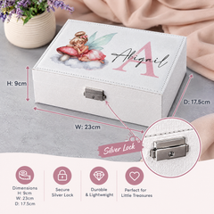 Personalised Girls Fairy On Cloud Large Jewellery Box Gift Customized Personalised Jewellery Box ukgiftstoreonline