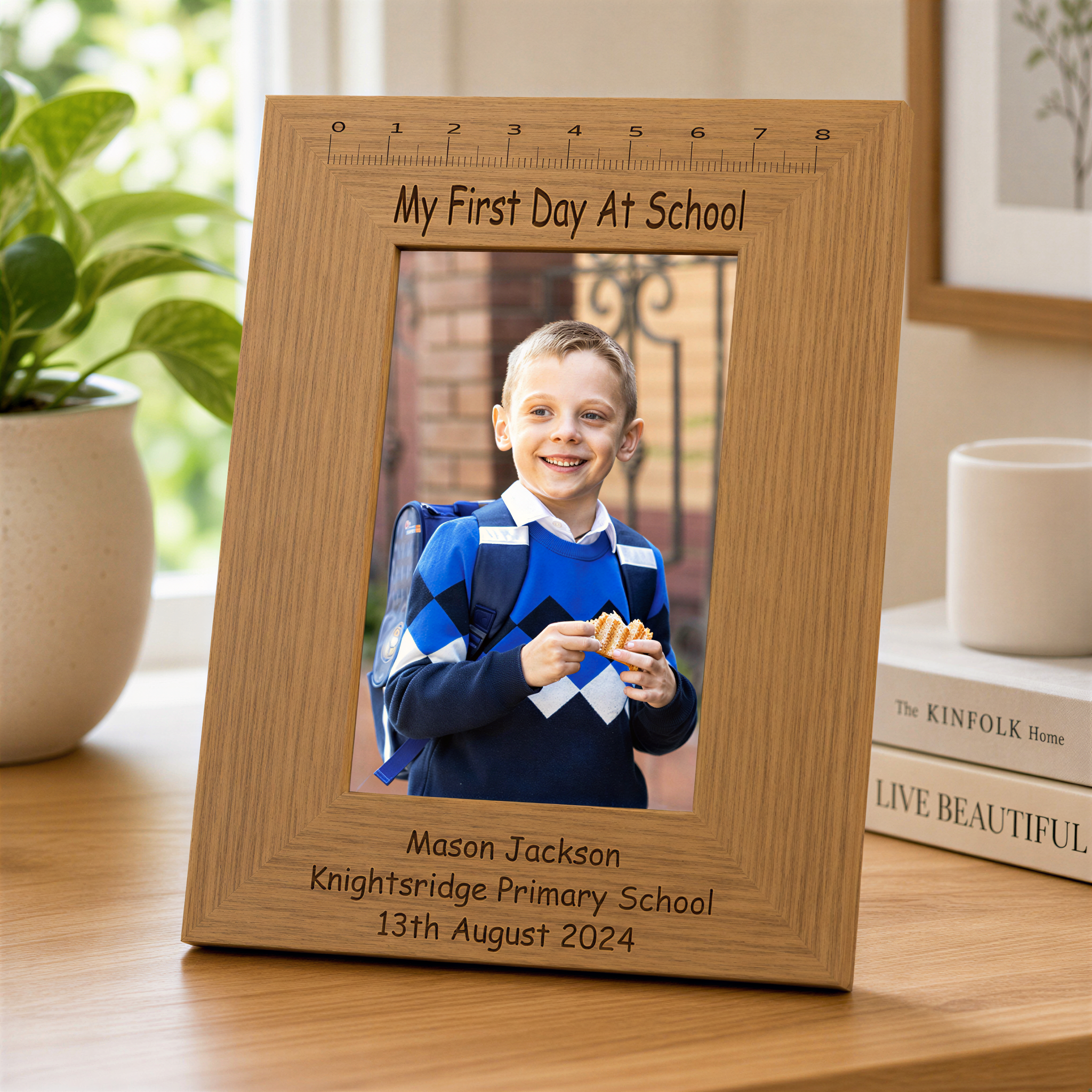 Personalised Engraved My First Day Of School Wooden Photo Frame Keepsake Photo Frame ukgiftstoreonline