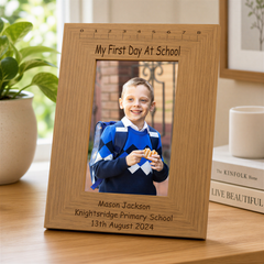 Personalised Engraved My First Day Of School Wooden Photo Frame Keepsake Photo Frame ukgiftstoreonline