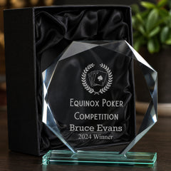 Large Jade Glass Personalised 15cm Poker Or Cards Trophy Award Engraved Jade Glass ukgiftstoreonline