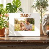 White Engraved Dad Heart Photo Frame Gift Landscape Family Photo frame ukgiftstoreonline