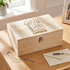 Personalised Keepsake Box – Large Wooden 18th Birthday Gift With Custom Name Keepsake Memory Box Raised Words
