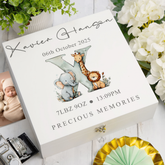 Personalised Baby Memory Box | White Animal Alphabet Keepsake Gift ukgiftstoreonline