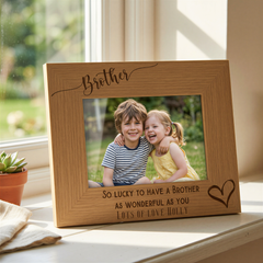 Personalised Brother Photo Frame - Engraved Wooden Picture Frame Gift For Memorable Display Nephew Photo Frame ukgiftstoreonline
