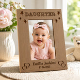 Personalised Daughter Photo Frame, Name & Birth Date Wooden Gift Photo Frame ukgiftstoreonline