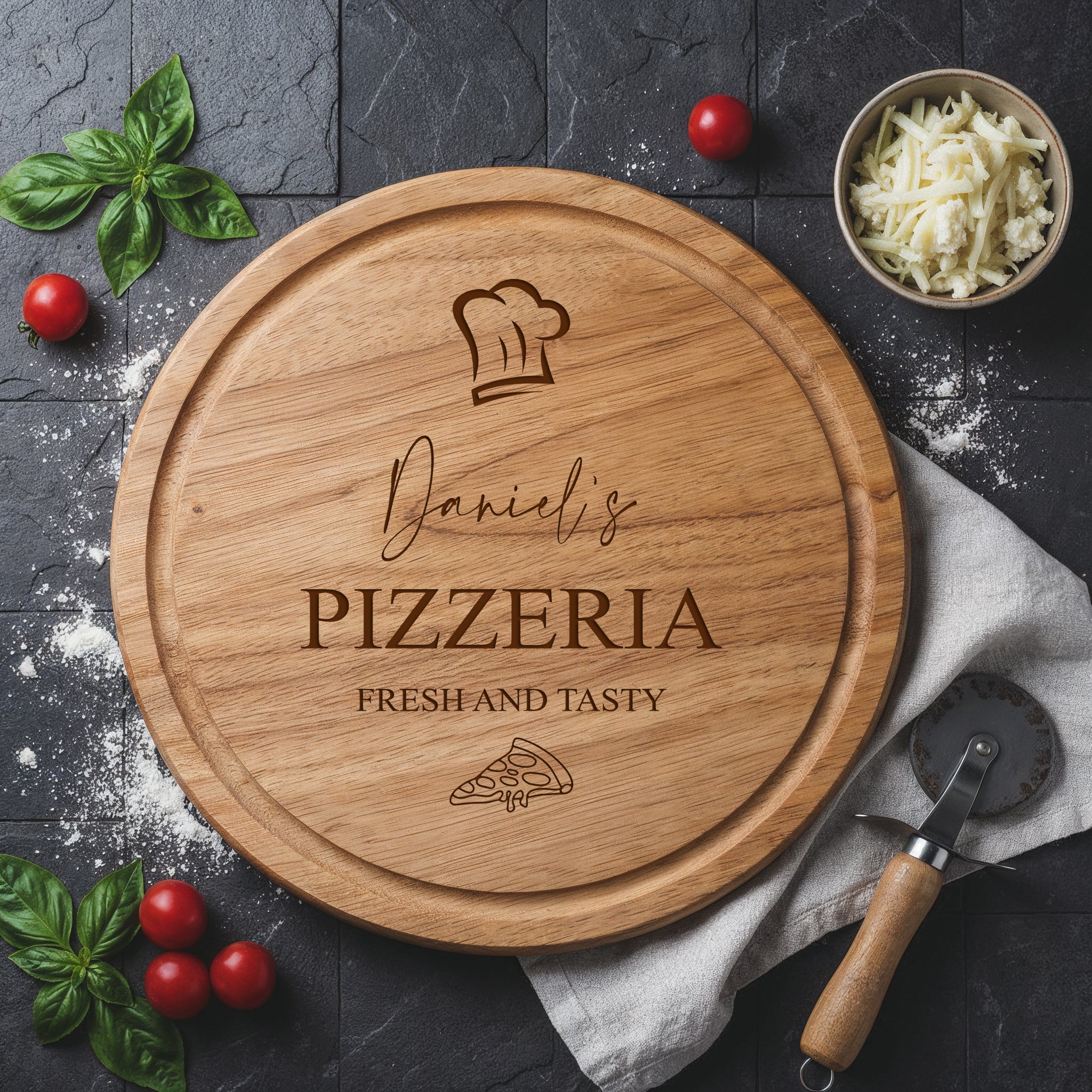 Large Personalised Custom Pizza Board Serving Tray Pizzeria ukgiftstoreonline