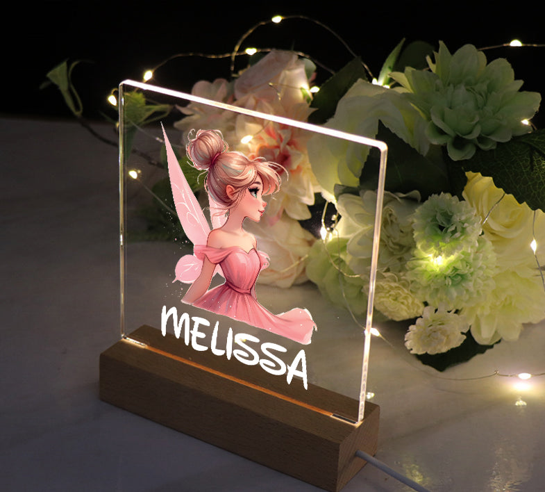 Personalised Fairy Gift Night Light Bedroom Nursery For Kids Personalised Heart Gifts ukgiftstoreonline Elegant Fairy