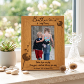 Brother Remembrance Photo Frame Personalised Portrait With Dandelions personalised photo frames ukgiftstoreonline