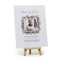 Personalised Funeral Condolence Sign For Guest Book With Easel A5