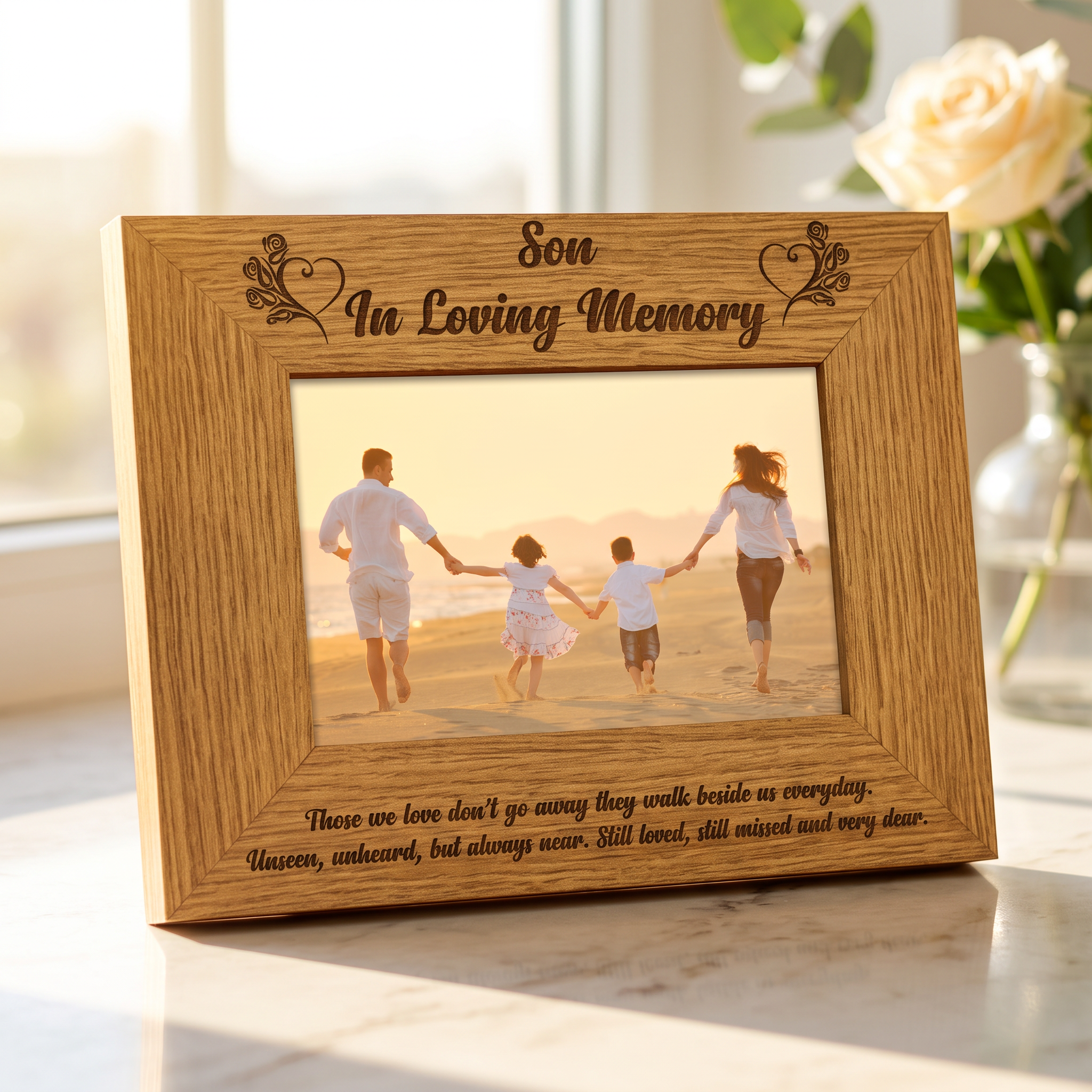 Son Memorial Remembrance Engraved Wooden Photo Frame Son Photo Frame ukgiftstoreonline