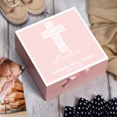 Personalised Baptism Keepsake Box Gift For Boys and Girls With Cross