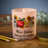 Beautiful Pink Teacher Candle Jar Gift With Love Sentiment