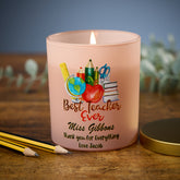 Beautiful Pink Teacher Candle Jar Gift With Stationary