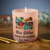 Beautiful Pink Best Teacher Ever Candle Jar Gift