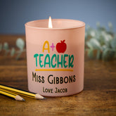 Beautiful Pink A Plus Teacher Candle Jar Gift
