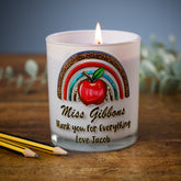 Beautiful Embellished Teacher Candle Jar Gift With Rainbow